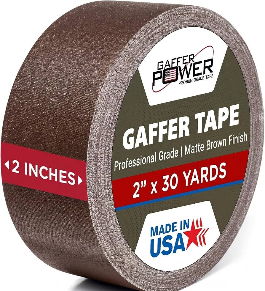 Gaffer Power Brown Gaffer Tape 2 Inch x 30 Yards, Pro Grade, Made in USA