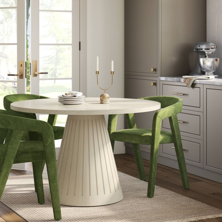 Lana Curved Back Upholstered Dining Chair Olive Green Velvet - Threshold™