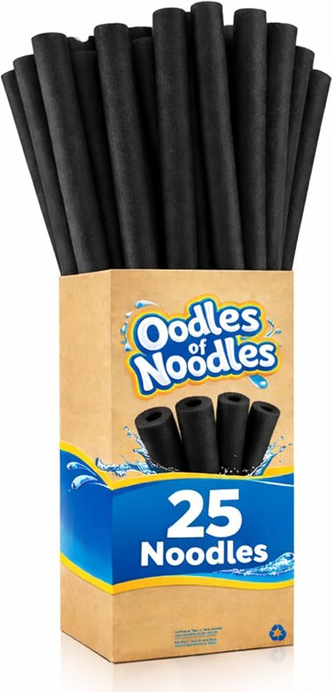 Oodles of Noodles Premium Pool Noodles - 48 inch x 2.5 inch - Multi-Purpose Foam Tubes for, Pool, Exercise, Crafts, Padding - 25 Pack