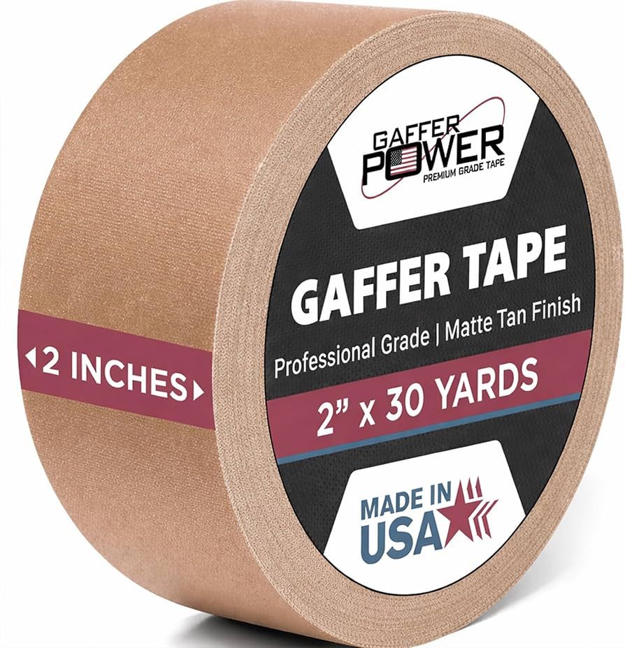 Gaffer Power Tan Gaffer Tape 2 Inch x 30 Yards, Pro Grade, Made in USA