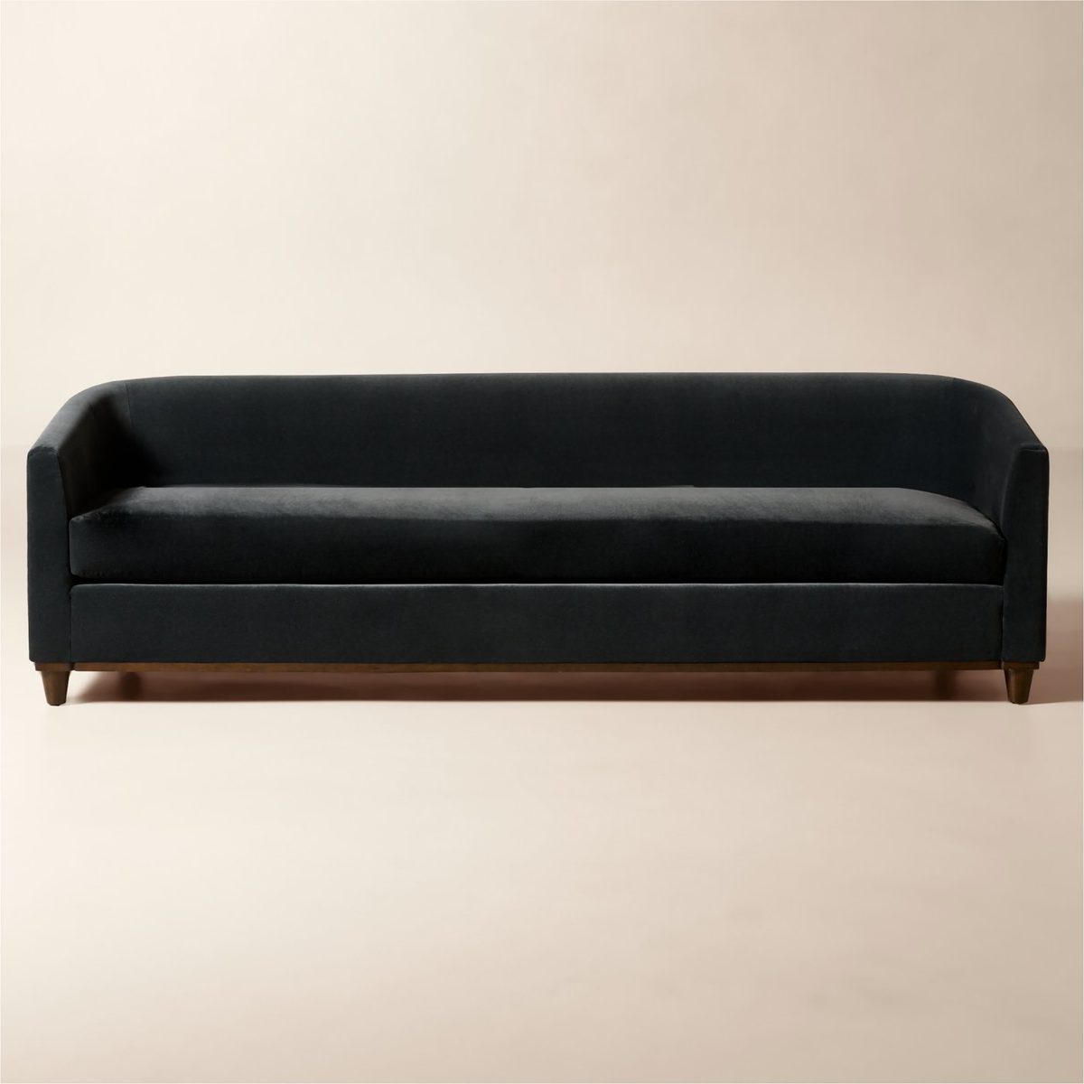 Galerie 100" Dark Blue Velvet Sofa by Todd Snyder