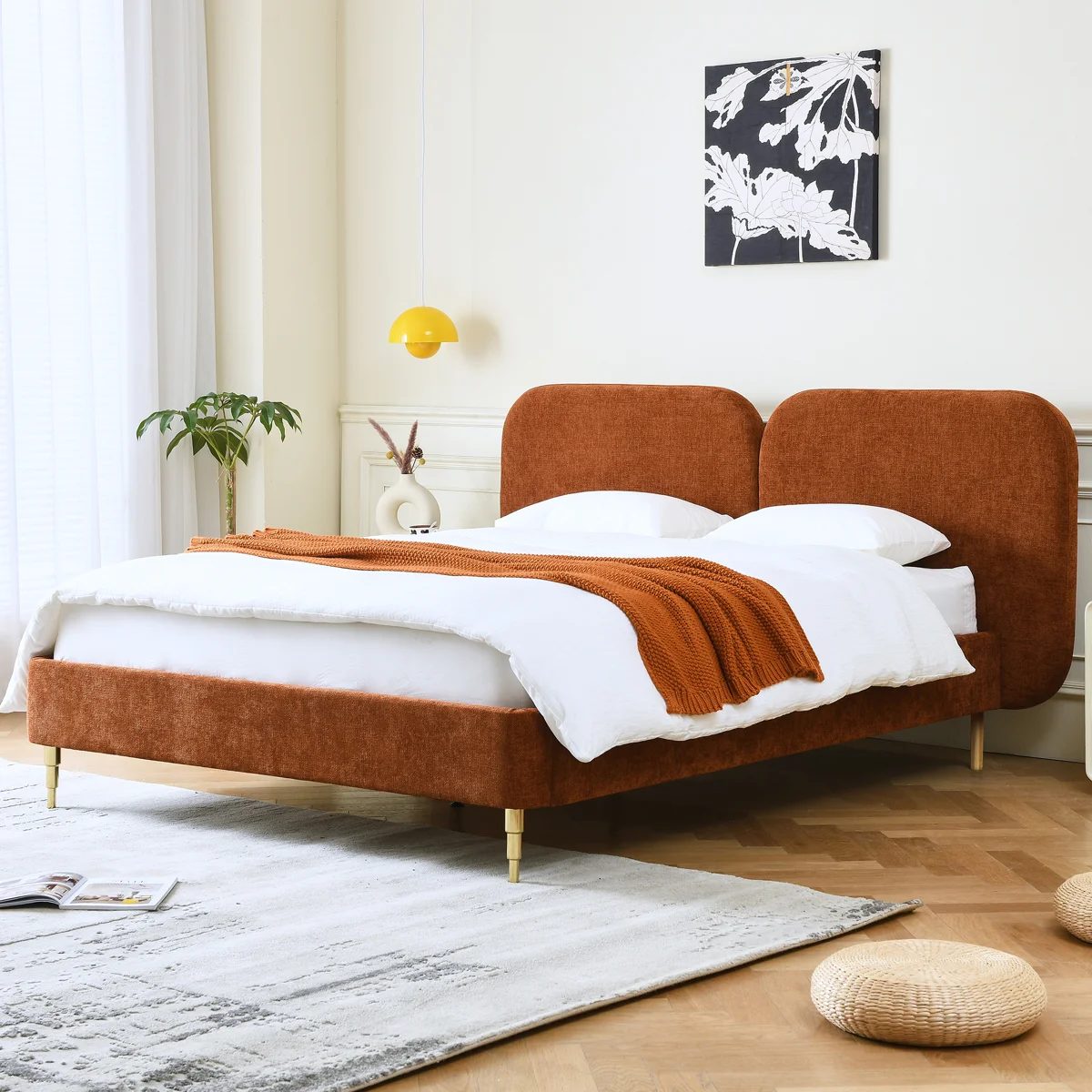 Willma Upholstered Platform Bed Frame and Headboard