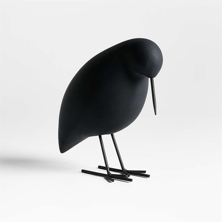 Piper White Concrete Decorative Bird Sculpture