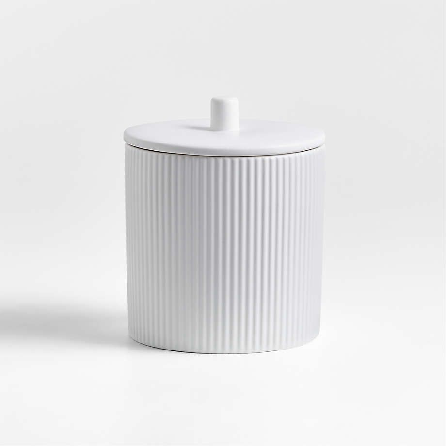 Crate & Barrel Hanno Small Textured Ceramic Canister
