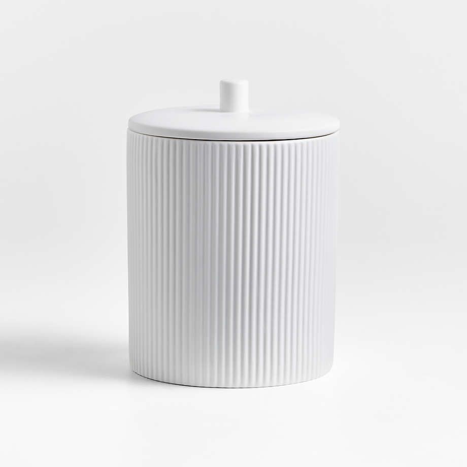 Crate & Barrel Hanno Medium Textured Ceramic Canister