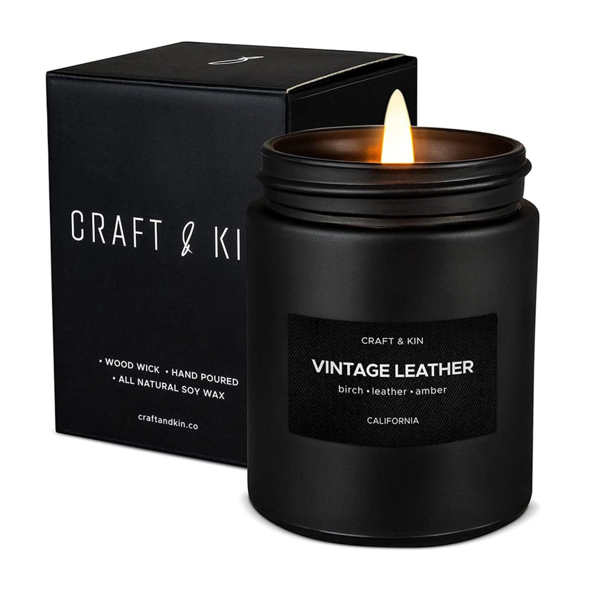 Vintage Leather Candle