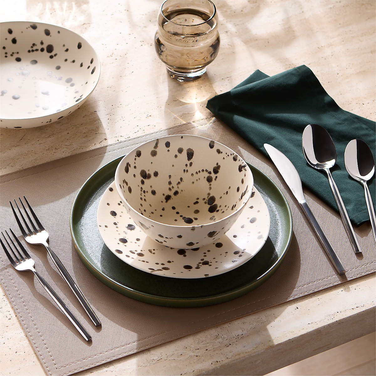 Harper Black and White Splatter Pasta Bowl
