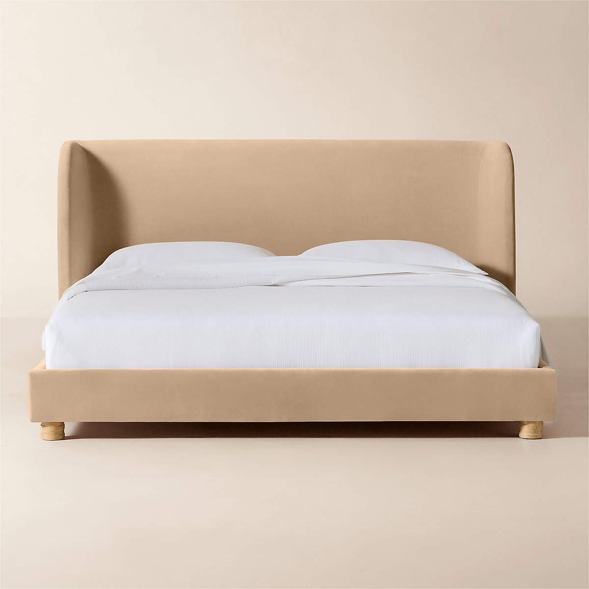Jackson Cream Velvet Upholstered King Bed