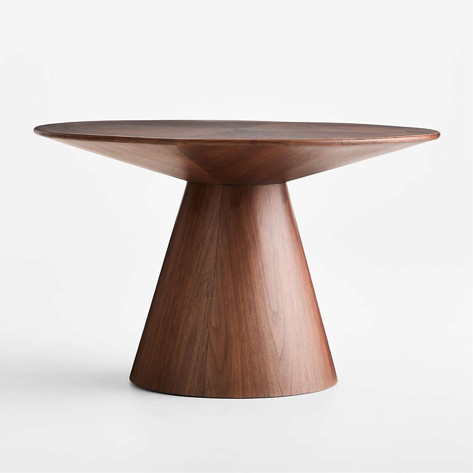Palisades 48" Walnut Wood Round Pedestal Dining Table