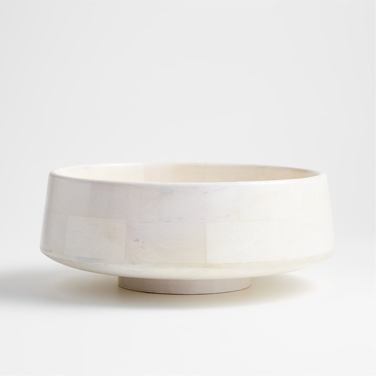 Katin White Wood Centerpiece Bowl 13.8"