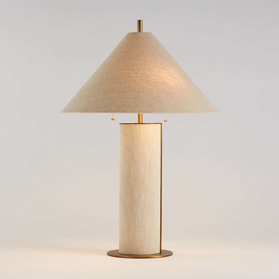 Remi Natural Linen Table Lamp 31.7"