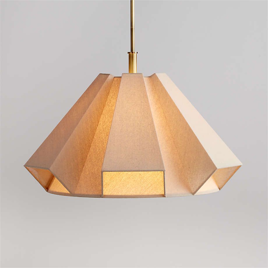 Gavin Geometric Linen Pendant Light 26"