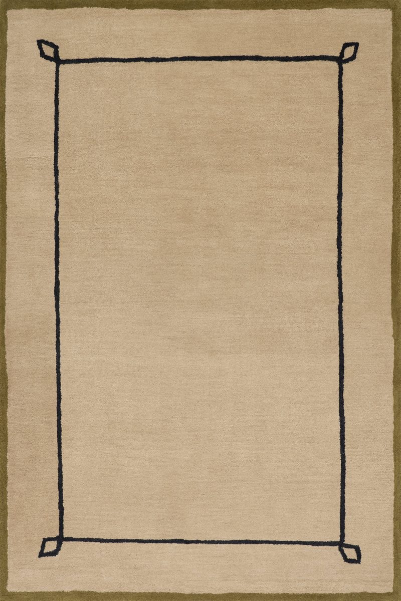 Serge Bordered Wool Rug by Nate Berkus | Tan