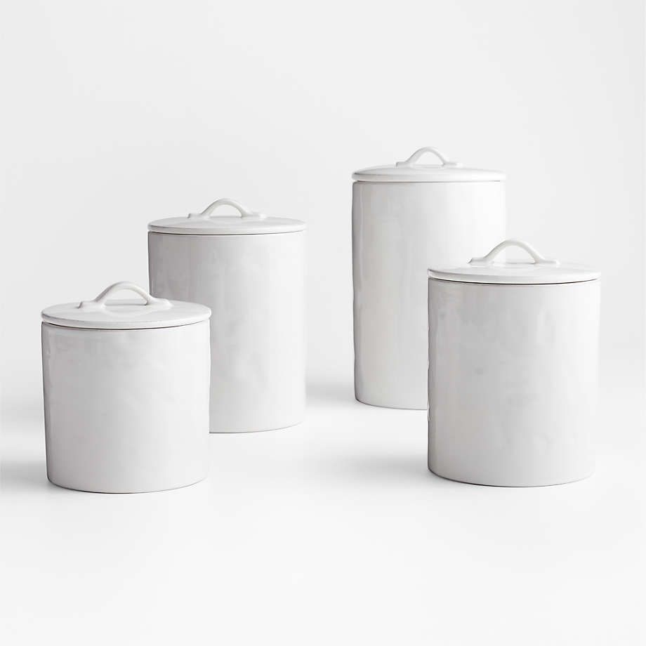 Marin Complete White Stoneware Canister Set